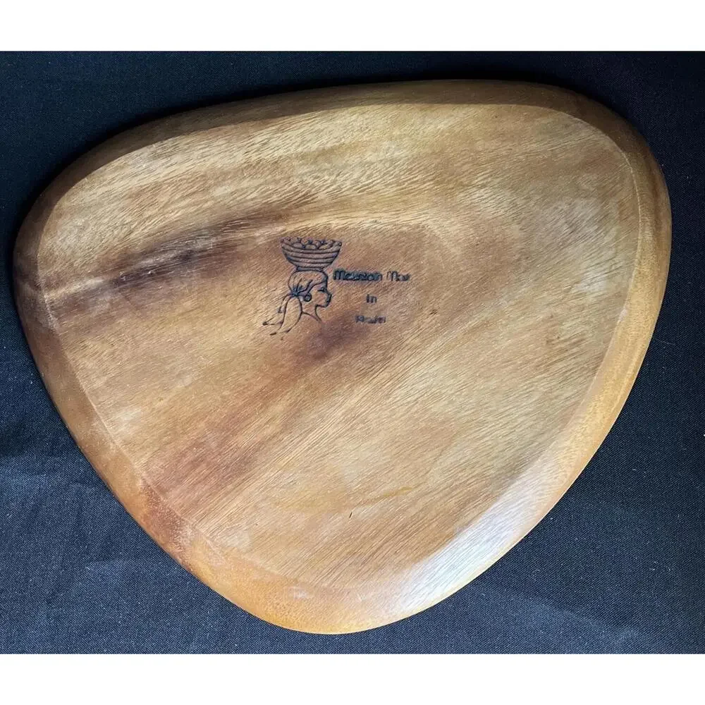 Made in Haiti Vintage“Mountain Maid” Teak Wood Wooden Cutting Board 12” x 11”